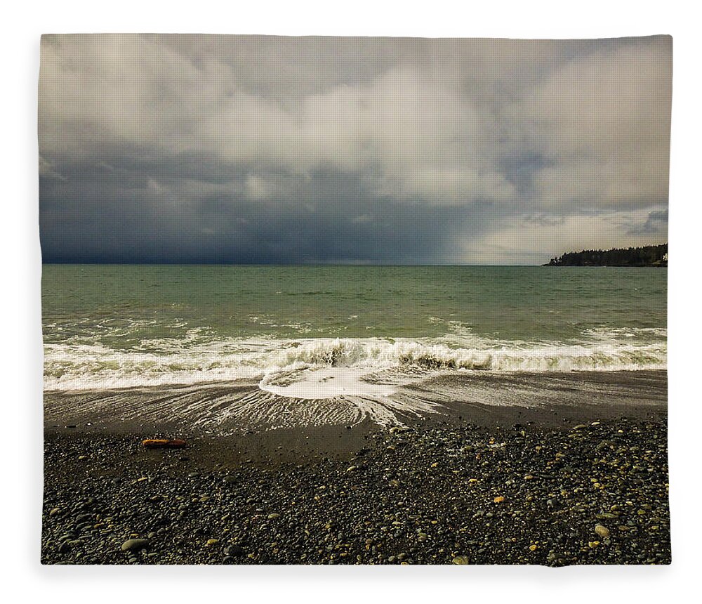 Beach Fleece Blanket featuring the photograph Moody Swirl French Beach by Roxy Hurtubise