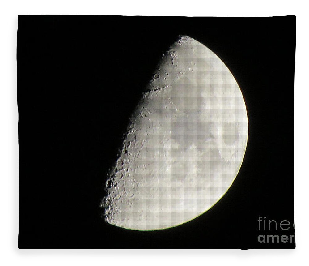 Moon Fleece Blanket featuring the photograph Moon 4 by Jon Munson II