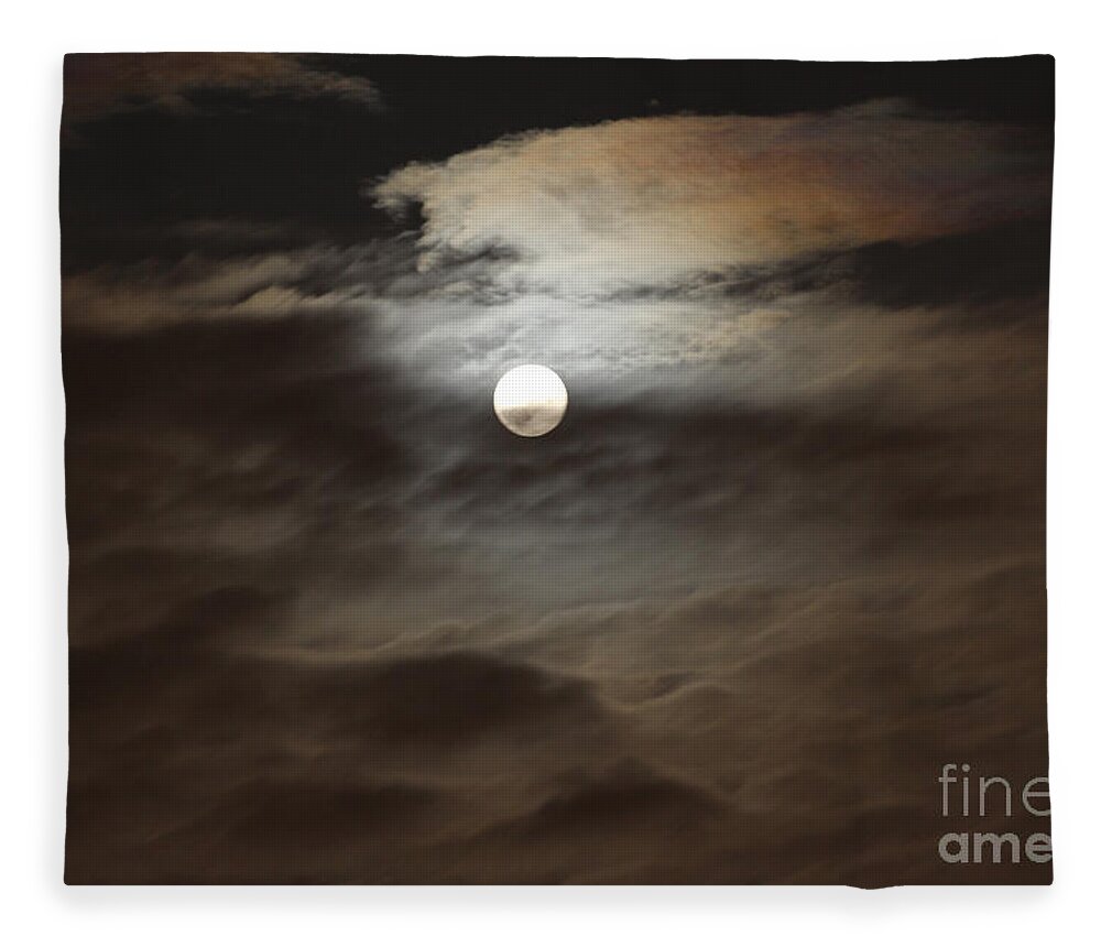 Moon Fleece Blanket featuring the photograph Moon Shine 2 by Karen Adams