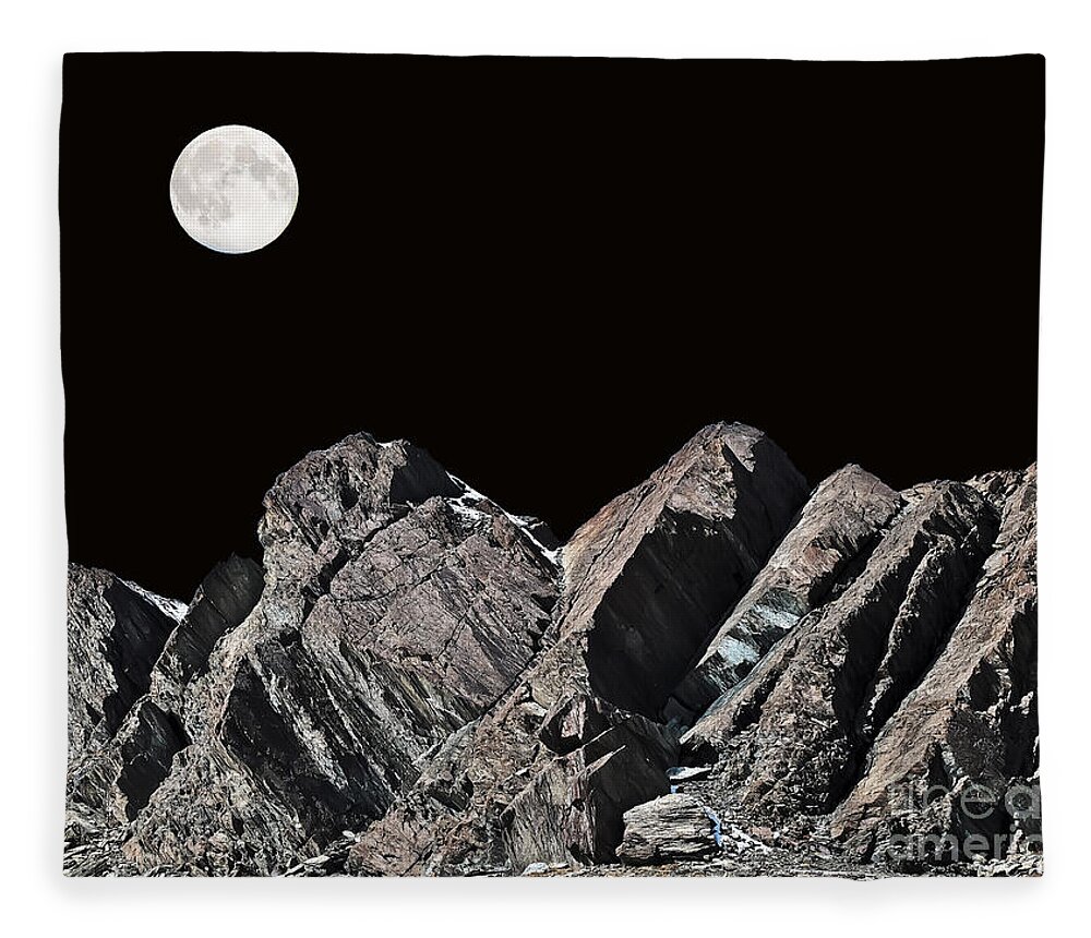 Travel Fleece Blanket featuring the photograph Moonlight in the Alps by Elvis Vaughn