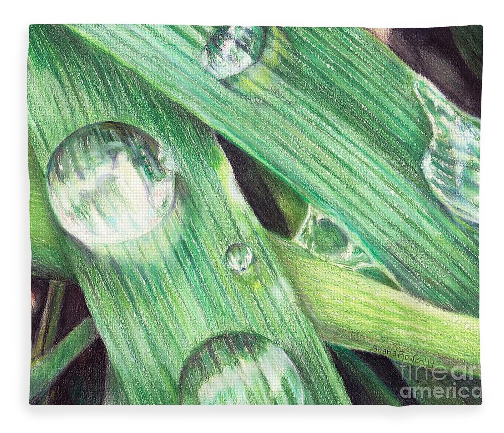 Dew Fleece Blanket featuring the painting Morning Dew by Shana Rowe Jackson