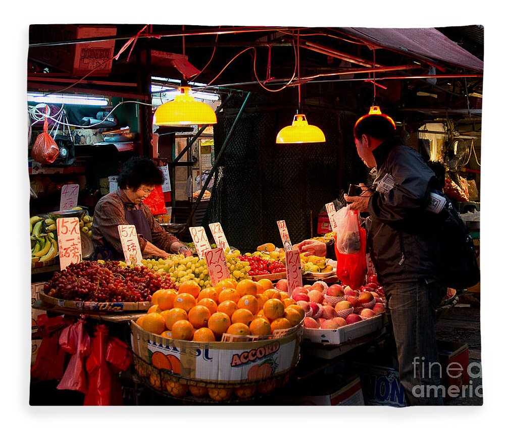 Photography Fleece Blanket featuring the photograph Morning market by Ivy Ho