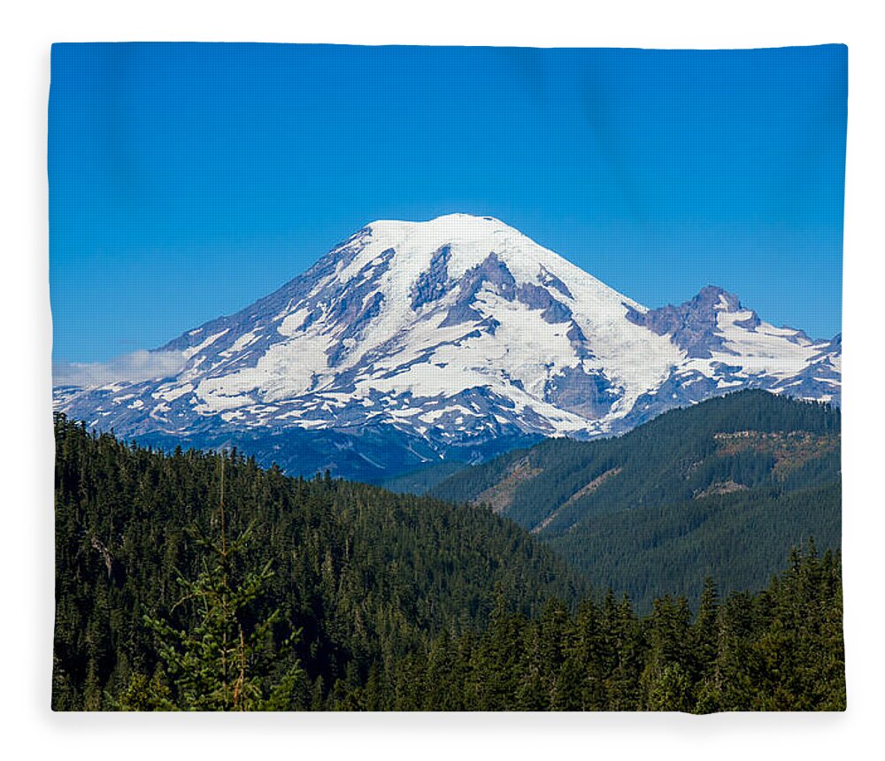 Landscape Fleece Blanket featuring the photograph Mount Rainier by John M Bailey