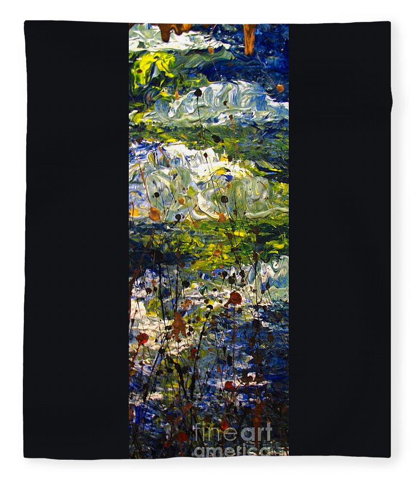 Water Fleece Blanket featuring the painting Mountain Creek by Jacqueline Athmann