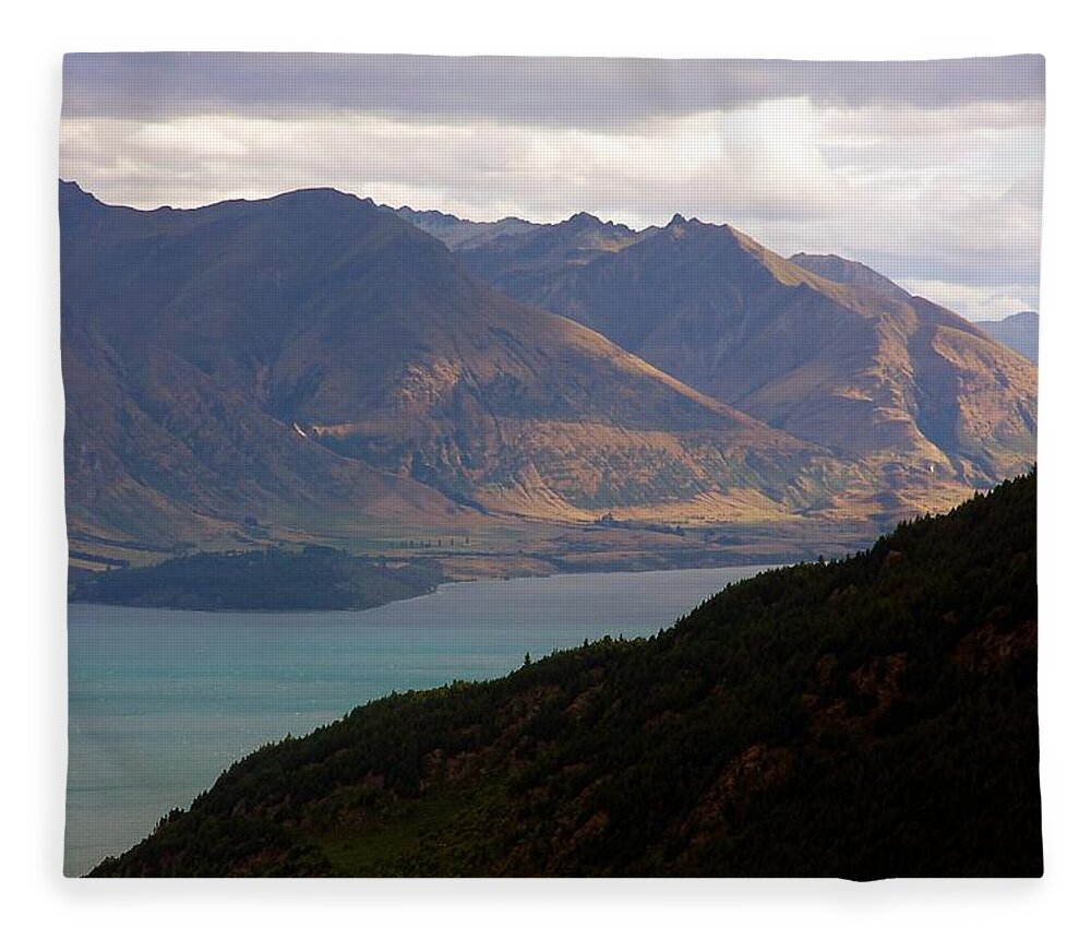 New Zealand Fleece Blanket featuring the photograph Mountains Meet Lake #4 by Stuart Litoff