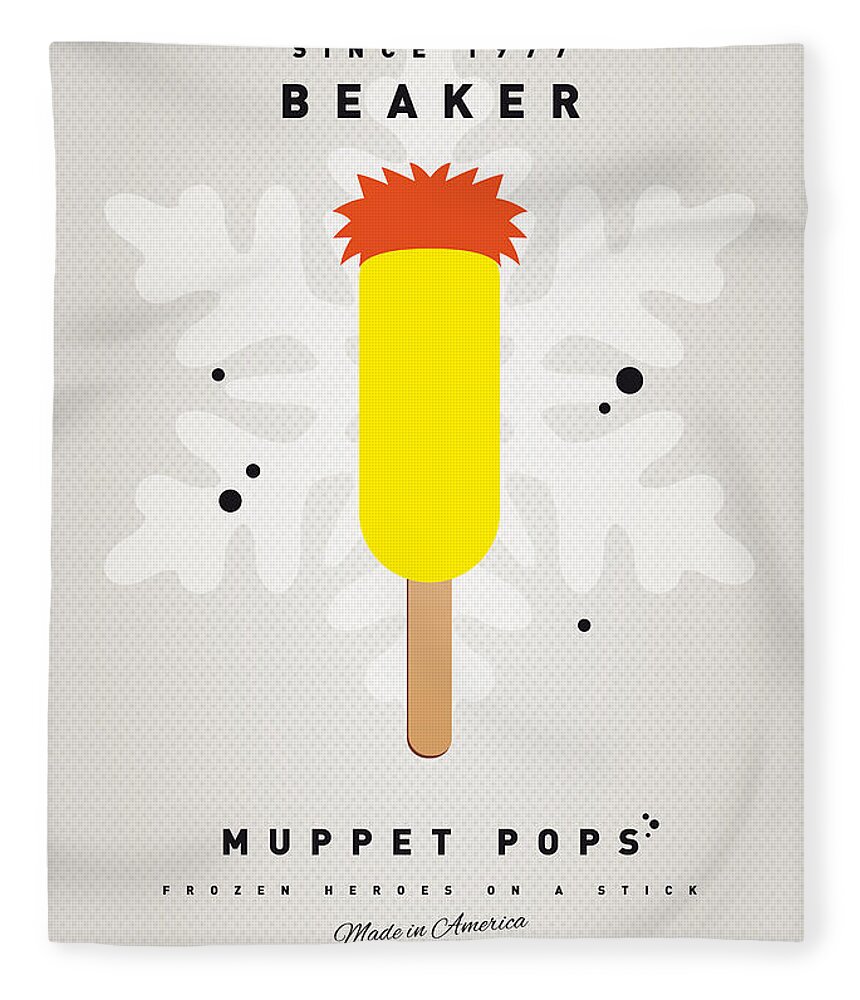 Muppets Fleece Blanket featuring the digital art My MUPPET ICE POP - Beaker by Chungkong Art