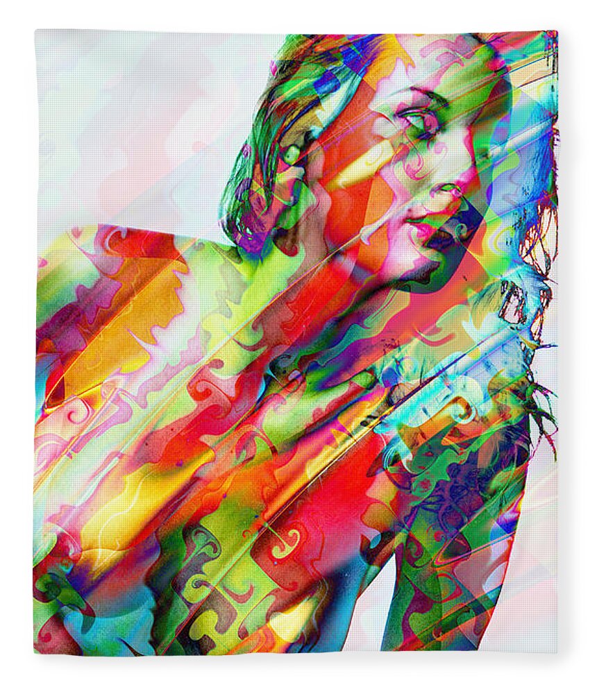 Myriad Of Colors Fleece Blanket featuring the mixed media Myriad of Colors by Kiki Art