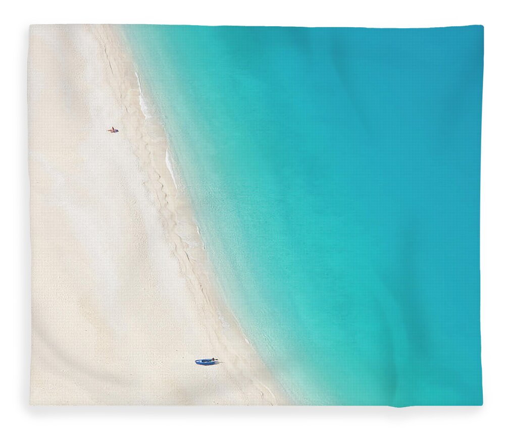 Tranquility Fleece Blanket featuring the photograph Myrtos Beach, Assos, Kefalonia by David C Tomlinson