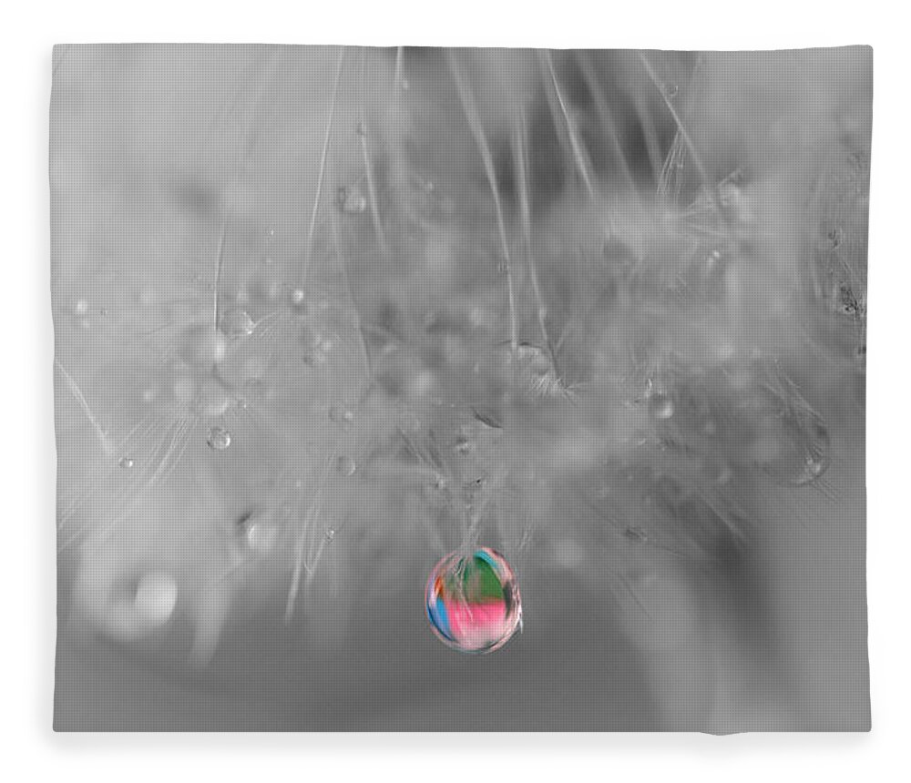 Dew Drop Fleece Blanket featuring the photograph Nature's Crystal Ball by Marianna Mills