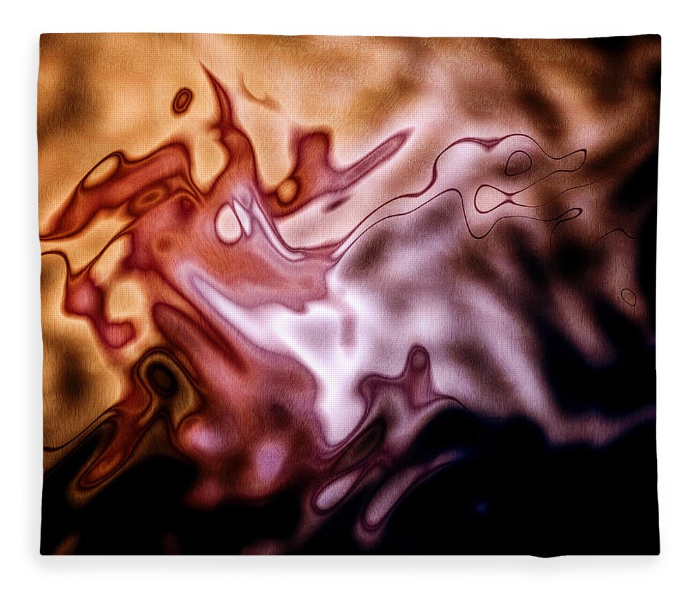 Artmatic Fleece Blanket featuring the digital art Nebulous Dragon by Hakon Soreide
