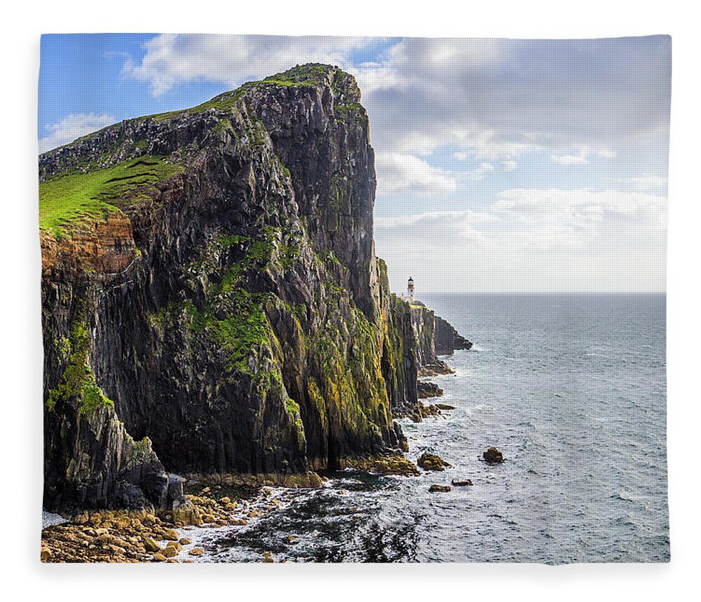 Scotland Fleece Blanket featuring the photograph Neist Point by Philippe Sainte-laudy Photography