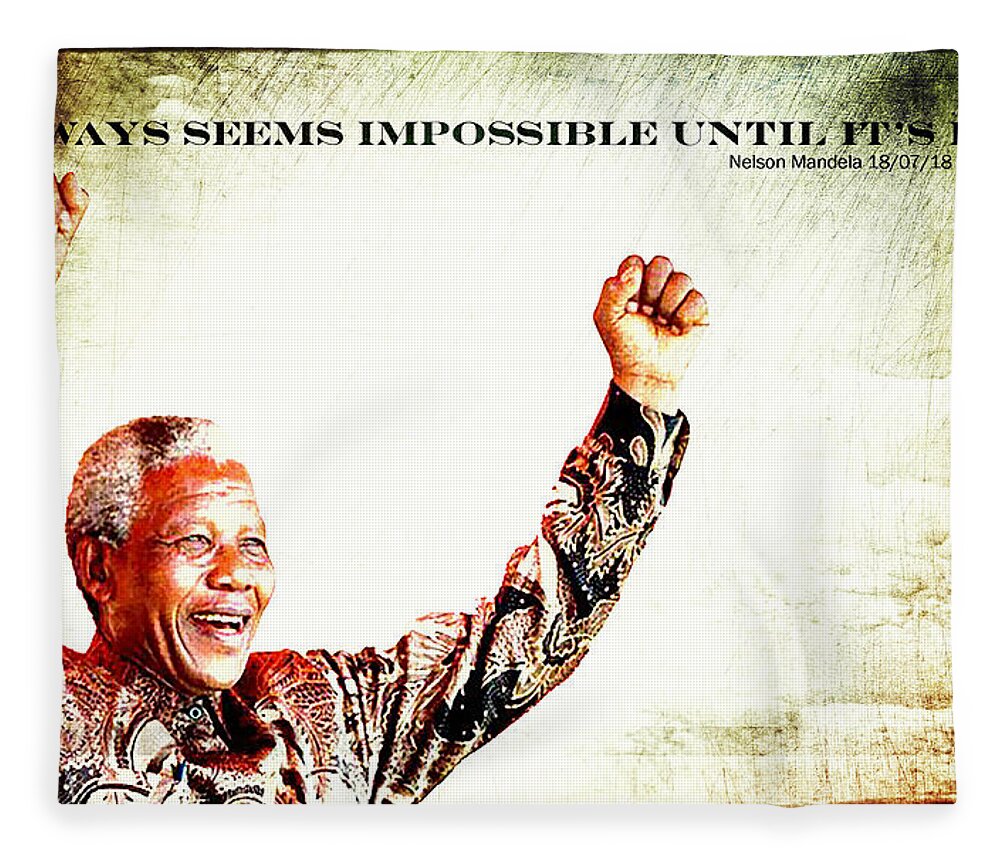 Nelson Mandela Fleece Blanket featuring the photograph Nelson Mandela by Spikey Mouse Photography