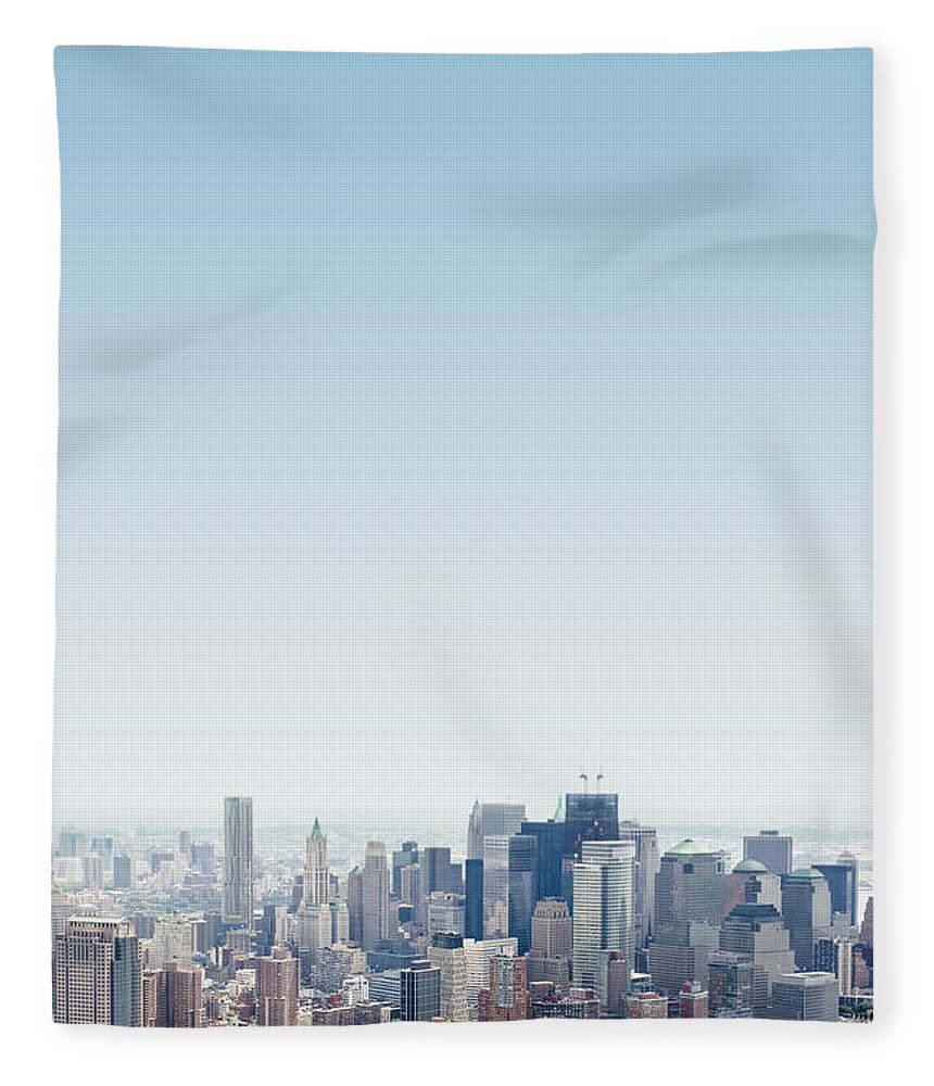 Lower Manhattan Fleece Blanket featuring the photograph New York City Skyline From The by Franckreporter