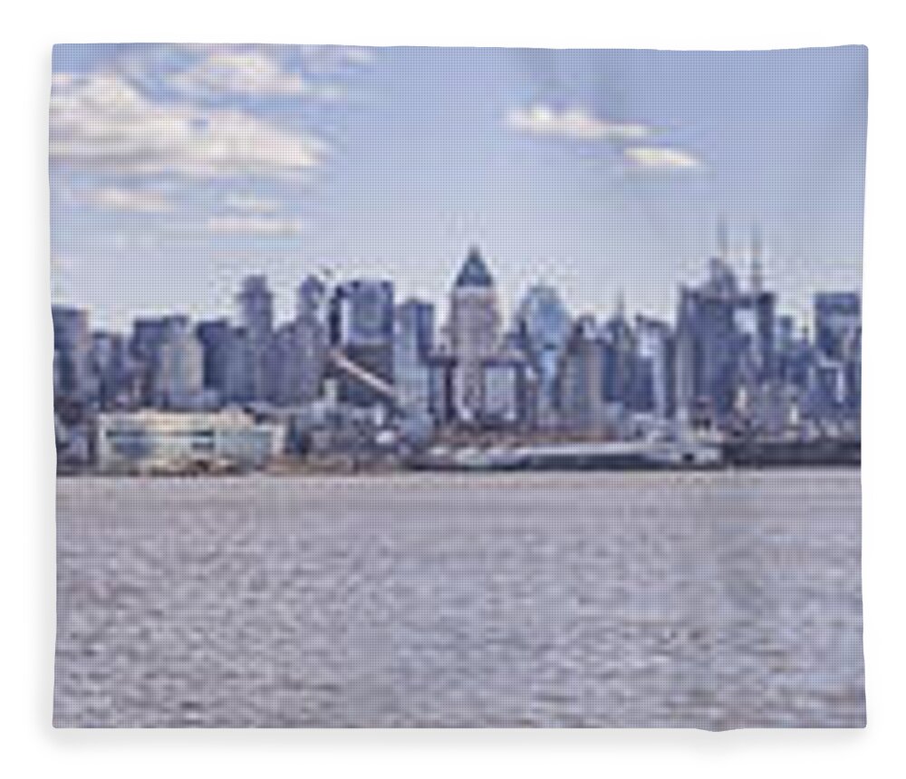 Panorama Fleece Blanket featuring the photograph New York City by Theodore Jones