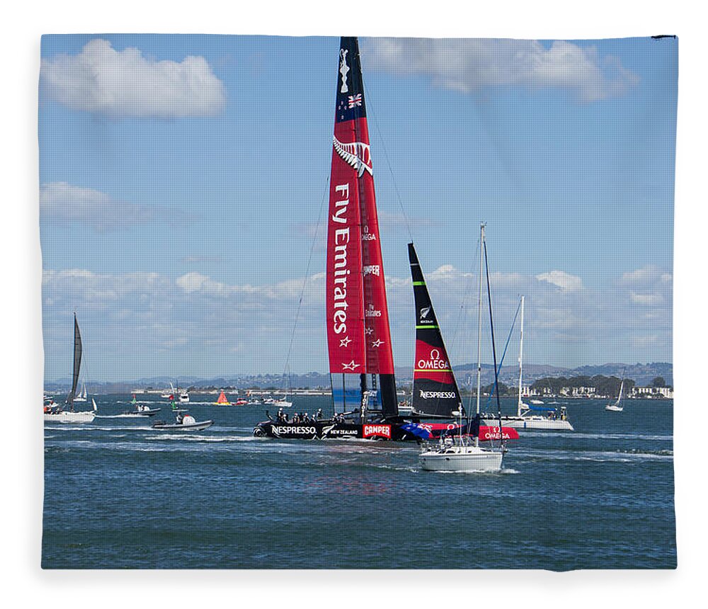 Americas Cup Fleece Blanket featuring the photograph New Zealand by Weir Here And There