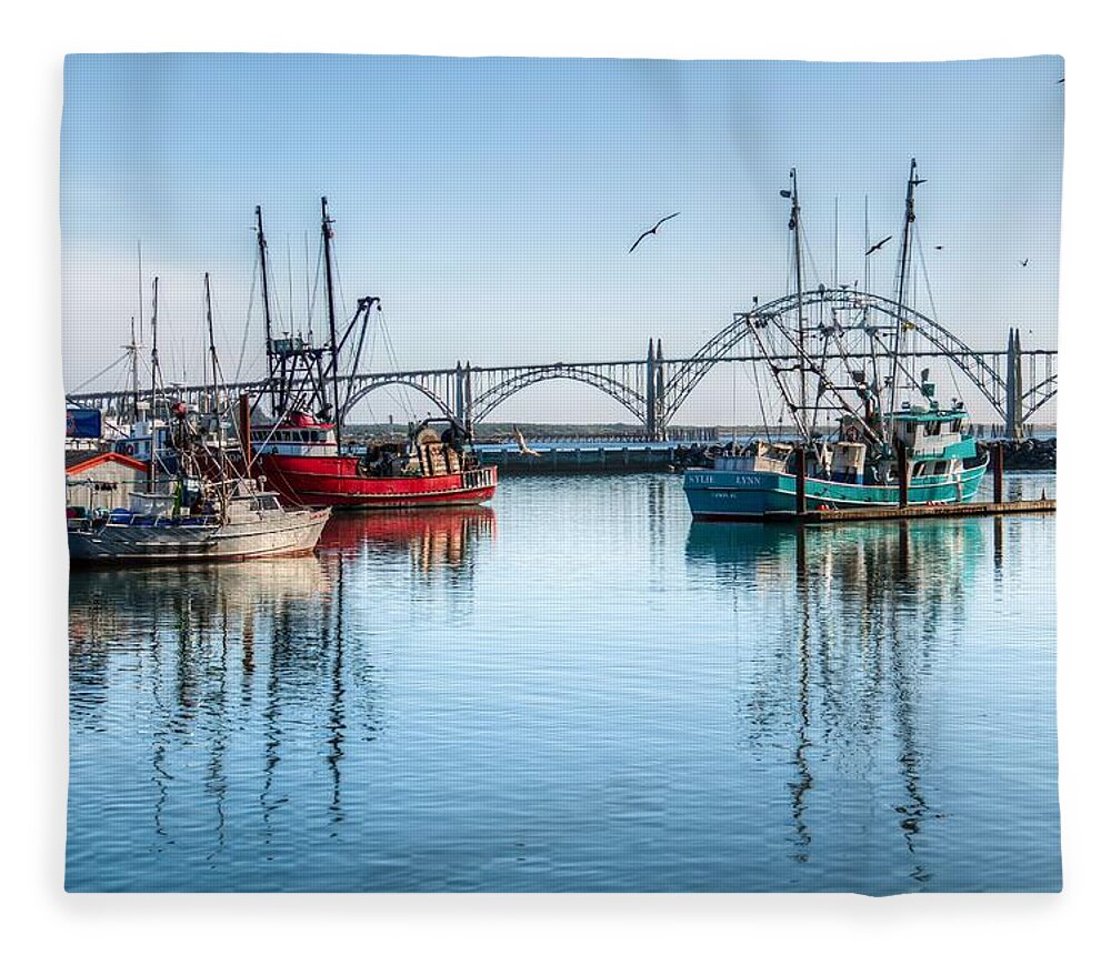 Water Fleece Blanket featuring the photograph Newport Harbor 0074 by Kristina Rinell