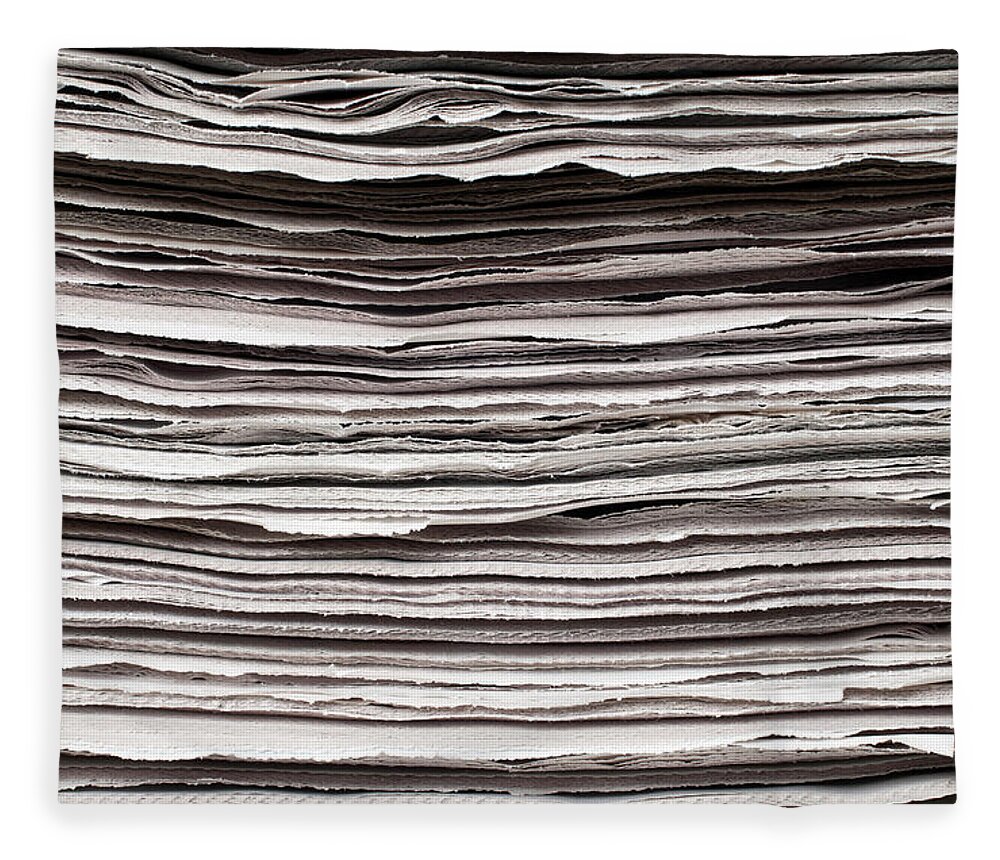 Information Medium Fleece Blanket featuring the photograph Newspaper Background by Fotosipsak