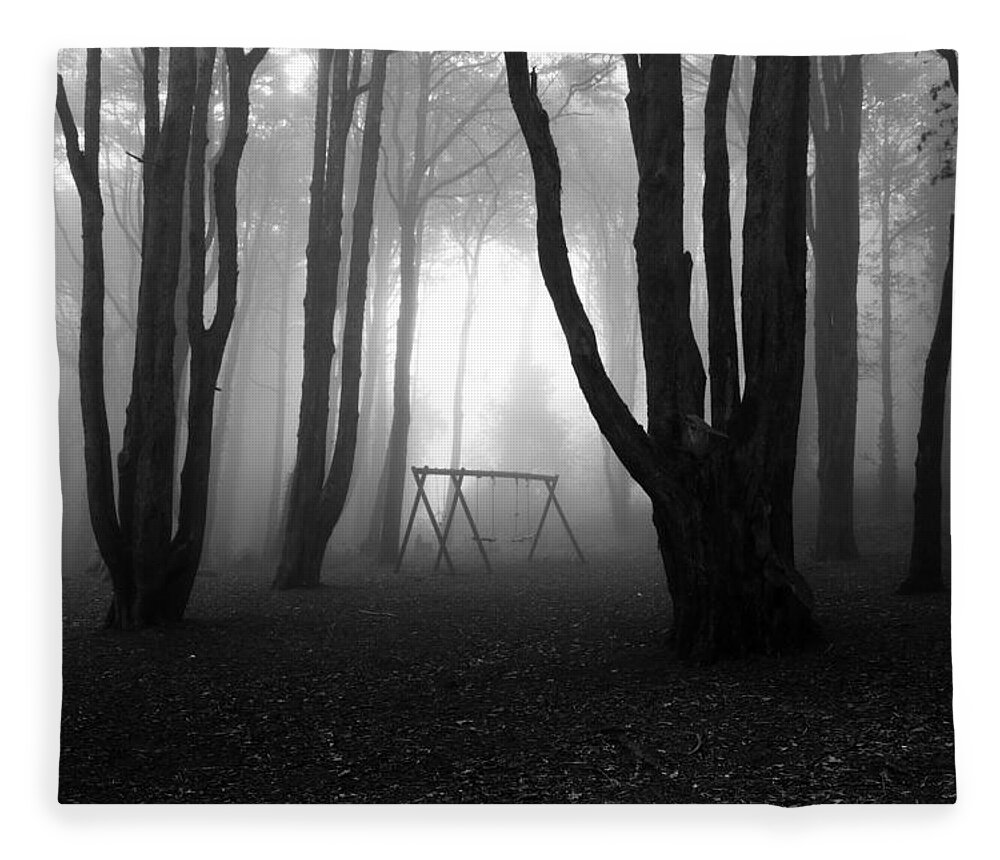 Bw Fleece Blanket featuring the photograph No man's land by Jorge Maia