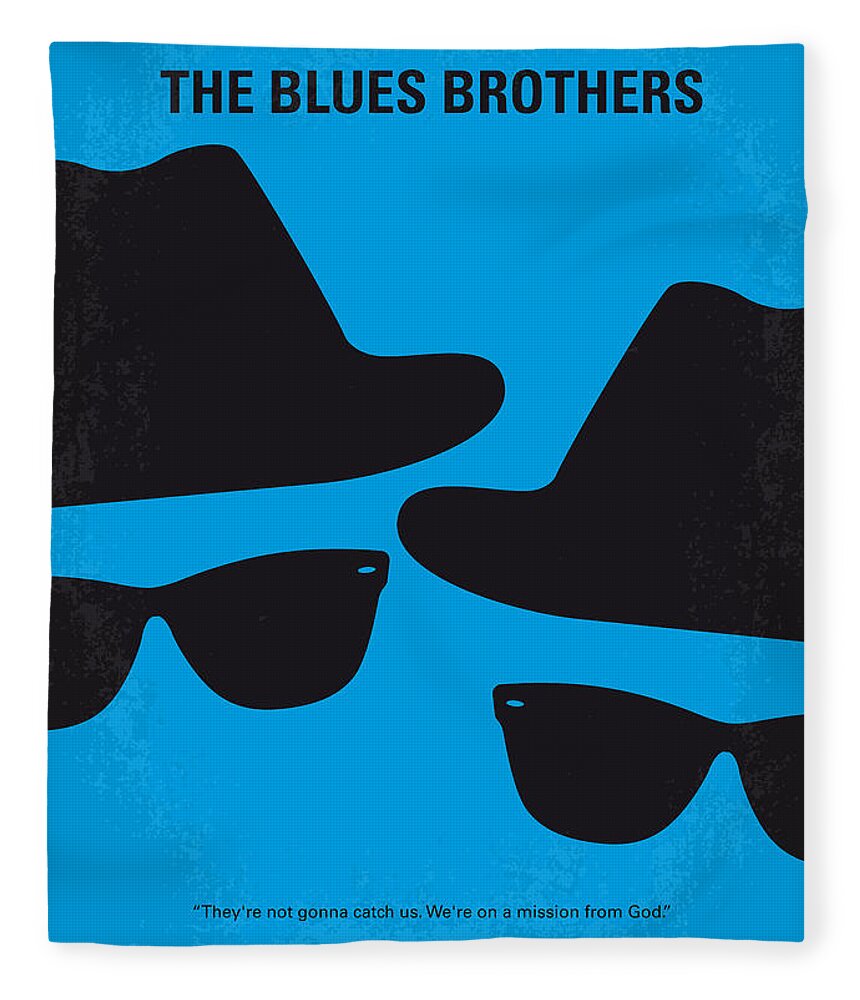 Blues Brother Fleece Blanket featuring the digital art No012 My blues brother minimal movie poster by Chungkong Art