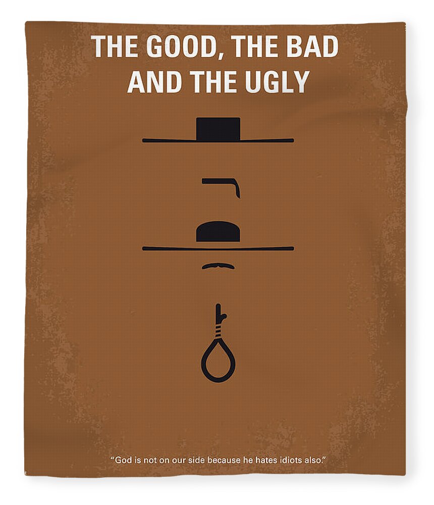 The Good The Bad The Ugly Fleece Blanket featuring the digital art No090 My The Good The Bad The Ugly minimal movie poster by Chungkong Art