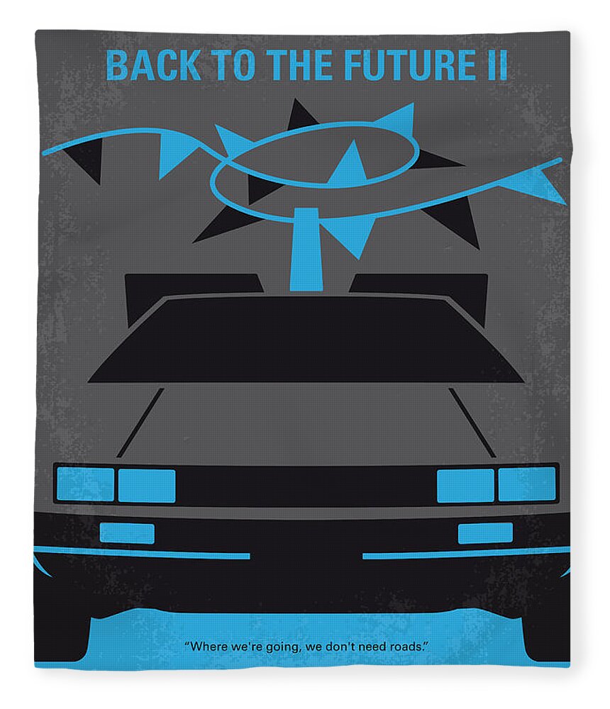 Back Fleece Blanket featuring the digital art No183 My Back to the Future minimal movie poster-part II by Chungkong Art