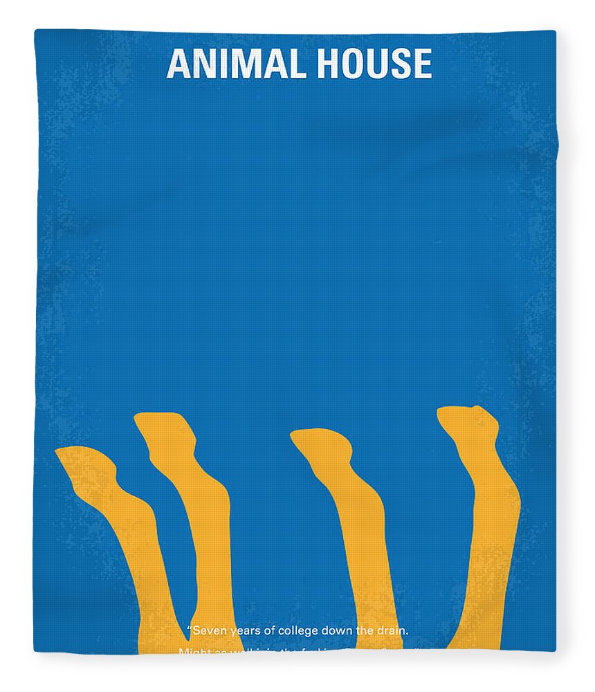 Animal Fleece Blanket featuring the digital art No230 My Animal House minimal movie poster by Chungkong Art