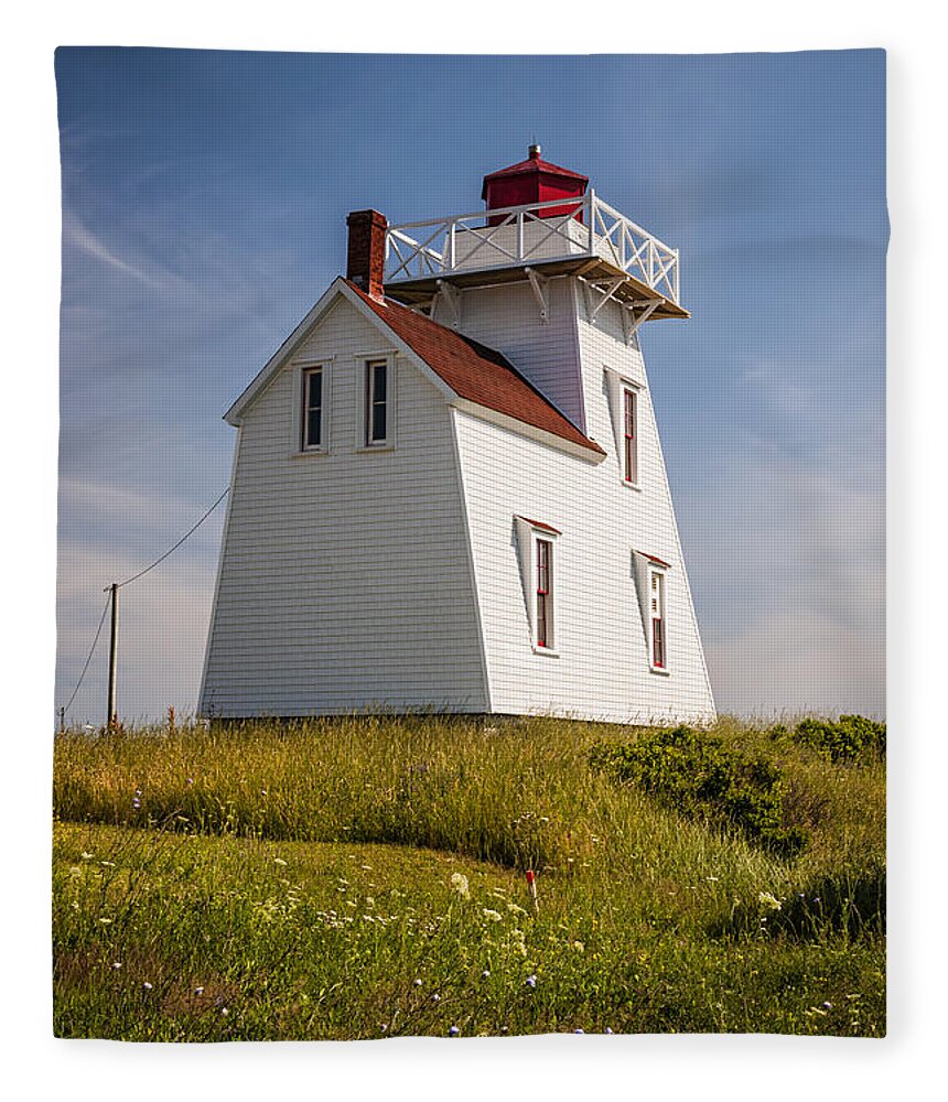Lighthouse Fleece Blanket featuring the photograph North Rustico Lighthouse 3 by Elena Elisseeva