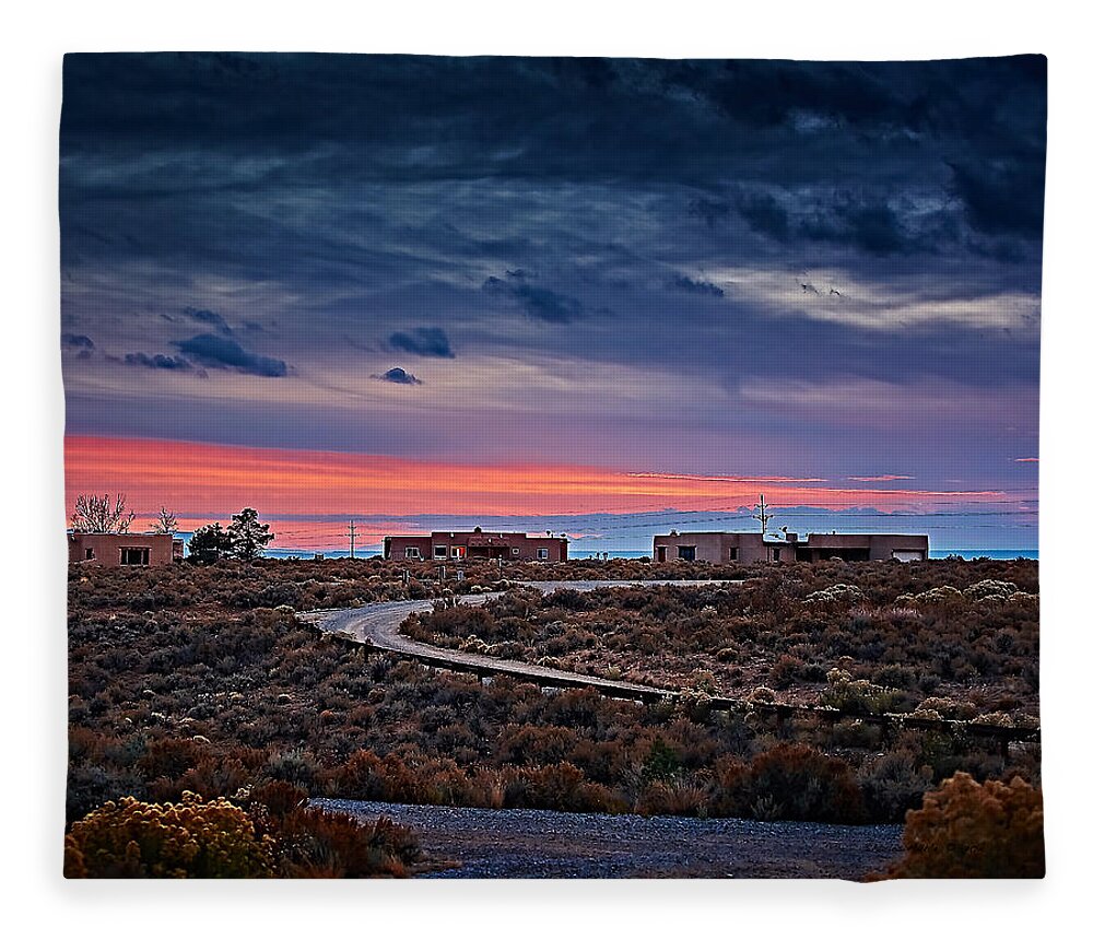 November Fleece Blanket featuring the photograph November sunset by Charles Muhle