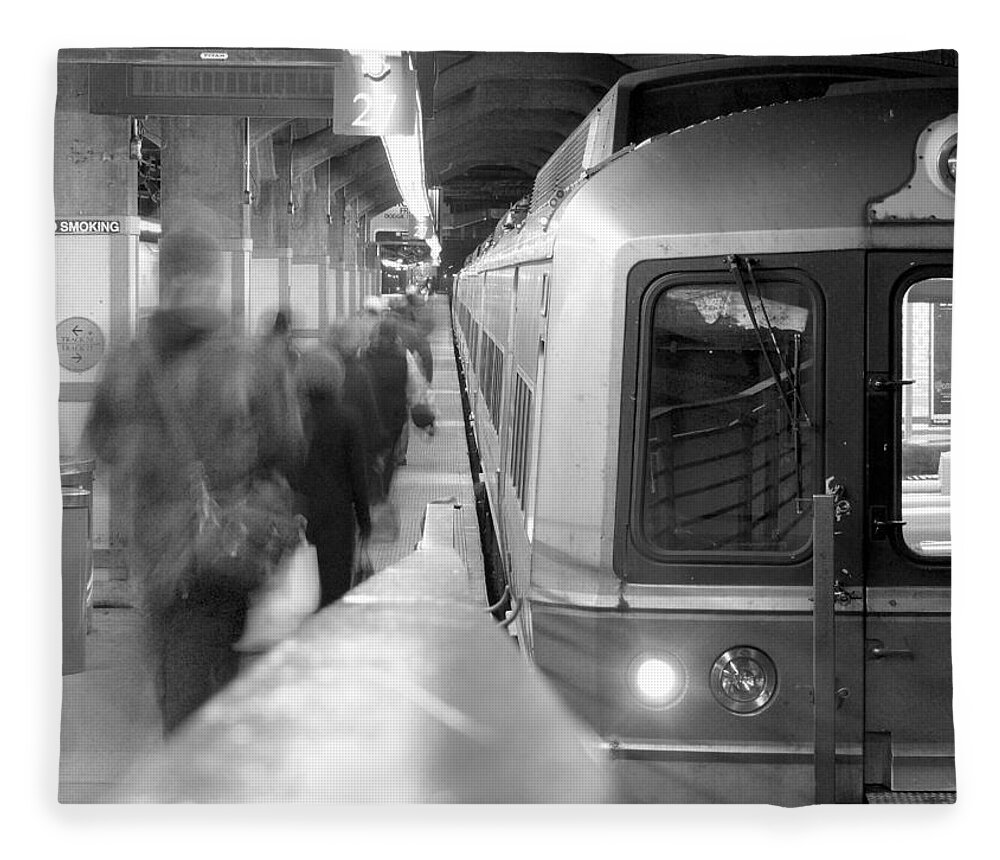 Grand Central Station Fleece Blanket featuring the photograph Metro North/CT DOT Commuter Train by Mike McGlothlen