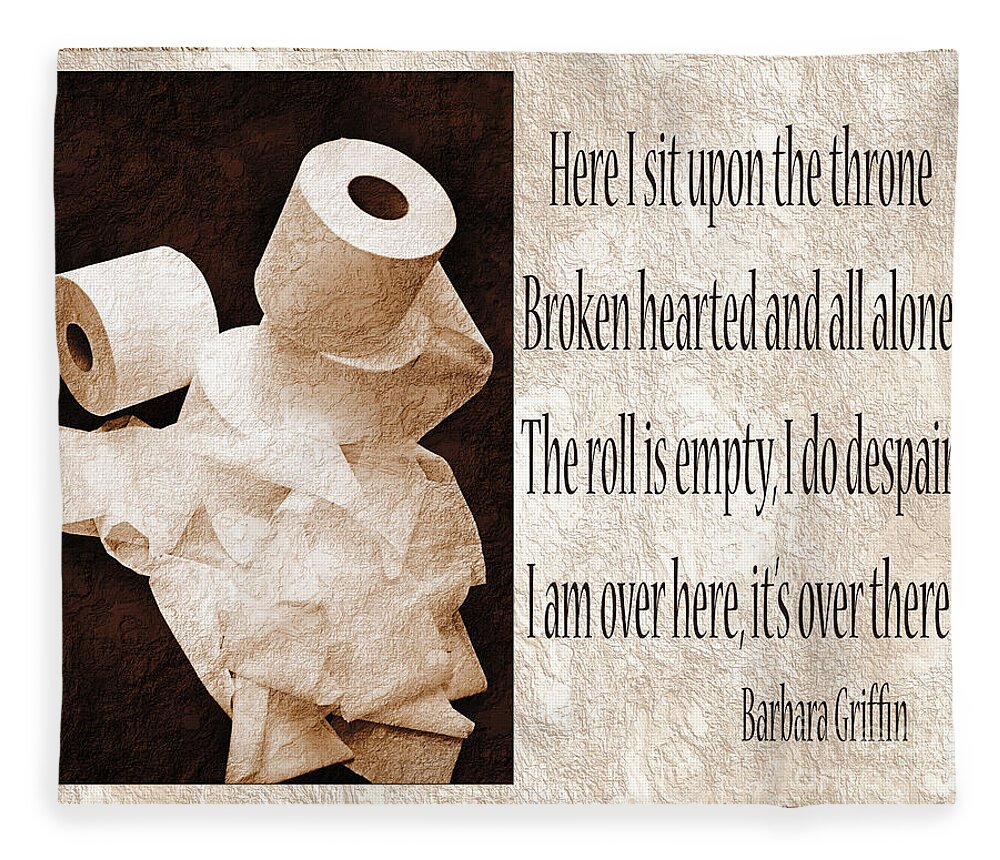 Bathroom Fleece Blanket featuring the photograph Ode To The Spare Roll Sepia 2 by Andee Design