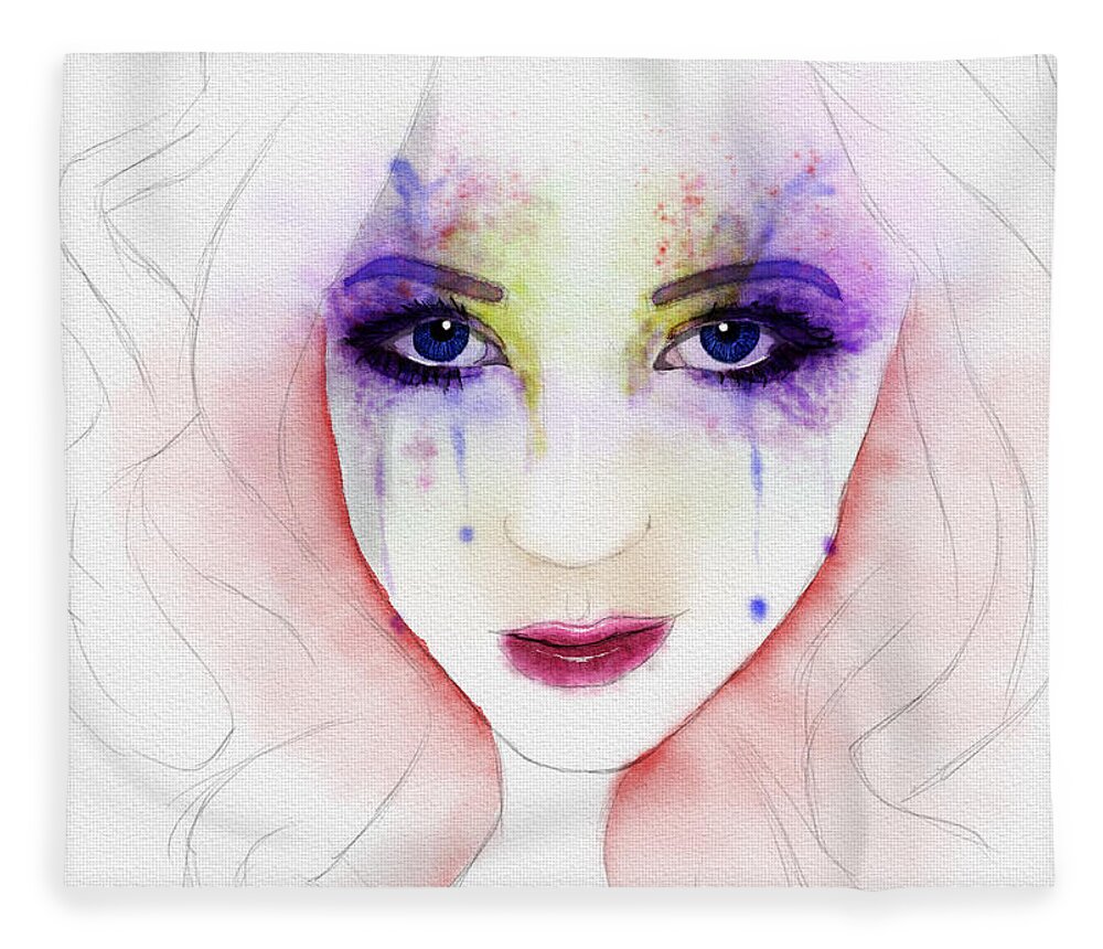 Eyes Fleece Blanket featuring the digital art Oh Those Eyes by Jon Munson II