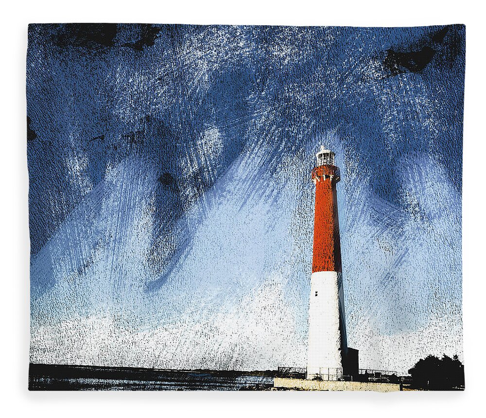 Barnegat Lighthouse Fleece Blanket featuring the photograph Old Barney Graphic by Marianne Campolongo