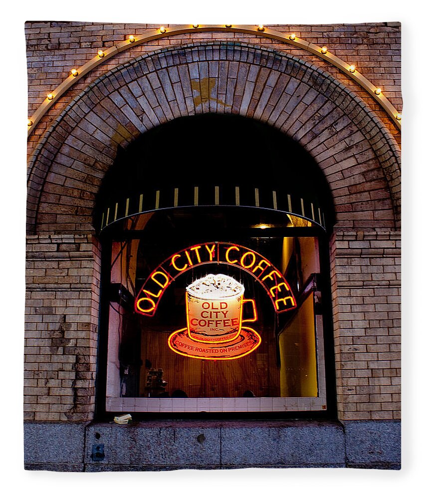 Coffee Fleece Blanket featuring the photograph Old City Coffee by Kristia Adams