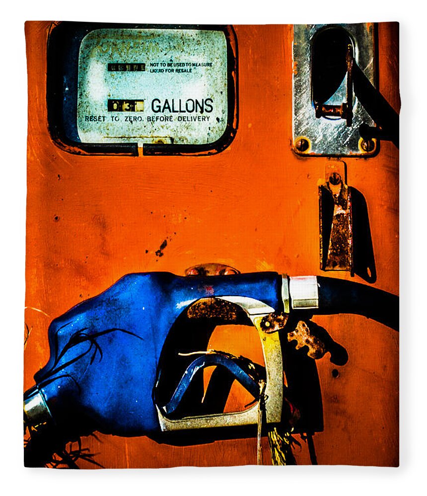 Barn Fleece Blanket featuring the photograph Old Farm Gas Pump by Michael Arend