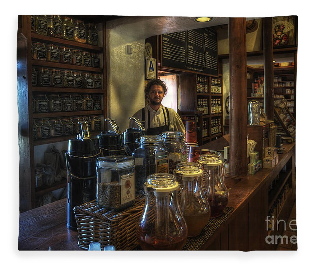 Art Fleece Blanket featuring the photograph Old Town House Coffee by Yhun Suarez