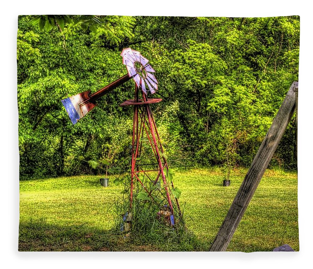 Wind Fleece Blanket featuring the photograph Old Windmill by Jonny D