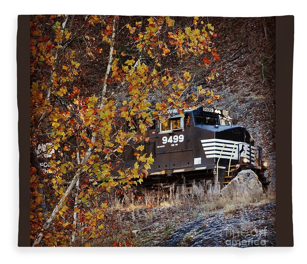 Train Fleece Blanket featuring the photograph On A Journey by Kerri Farley