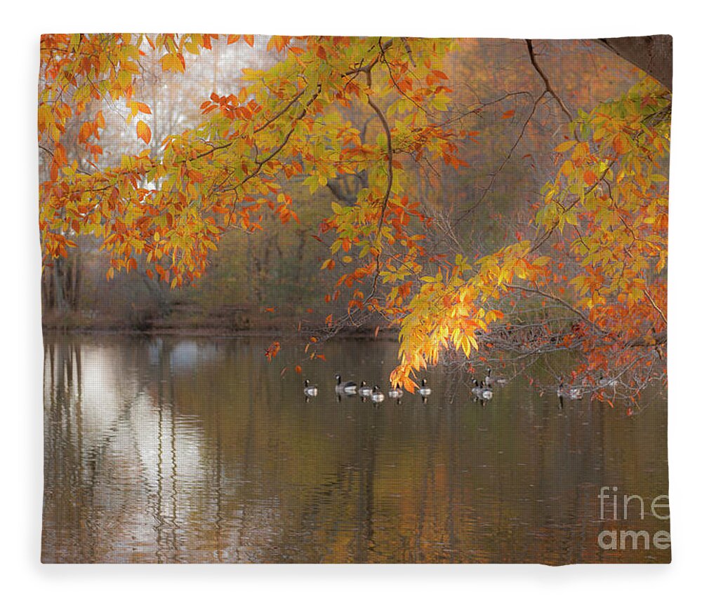 Pond Fleece Blanket featuring the photograph Peavefull Pond Reflections by Dale Powell