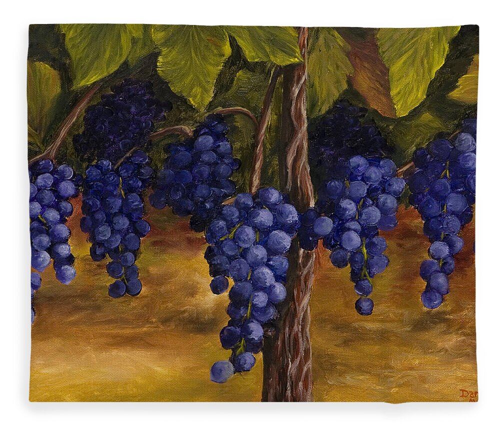 Kitchen Art Fleece Blanket featuring the painting On The Vine by Darice Machel McGuire