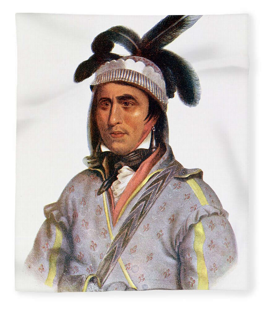Male Fleece Blanket featuring the photograph Opothle-yoholo, A Creek Chief, 1825, Illustration From The Indian Tribes Of North America, Vol.2 by Charles Bird King