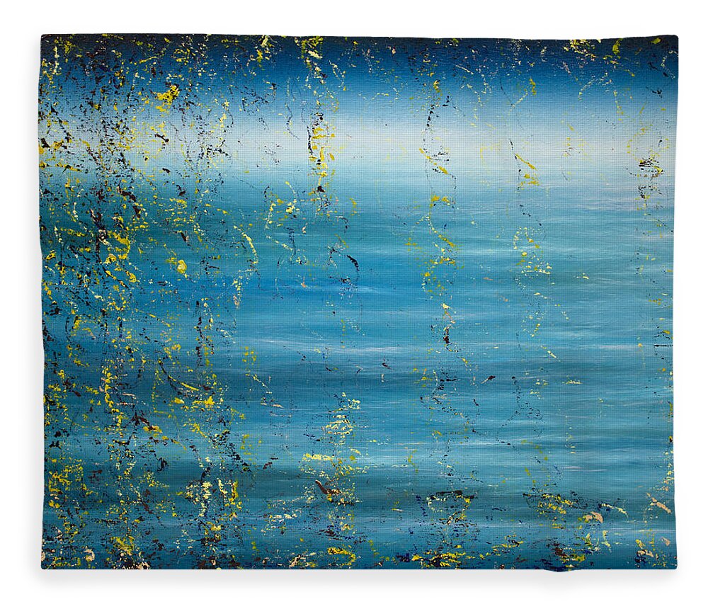 Derek Kaplan Art Fleece Blanket featuring the painting Opt.11.15 Got My Own Sunshine by Derek Kaplan