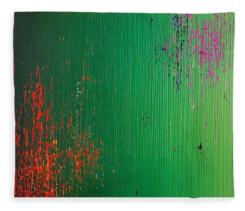 Derek Kaplan Art Fleece Blanket featuring the painting Opt.53.14 Light My Fire by Derek Kaplan