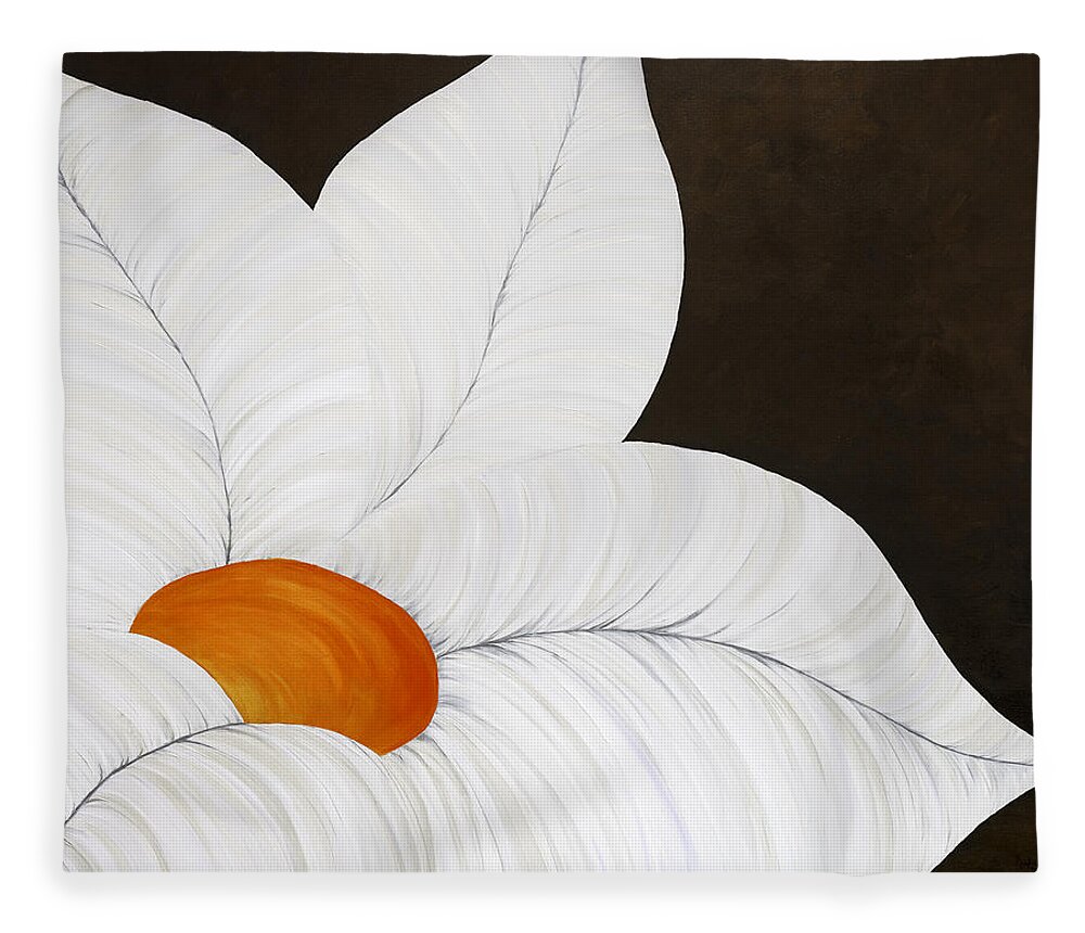 Flower Fleece Blanket featuring the painting Orange Crush by Tamara Nelson