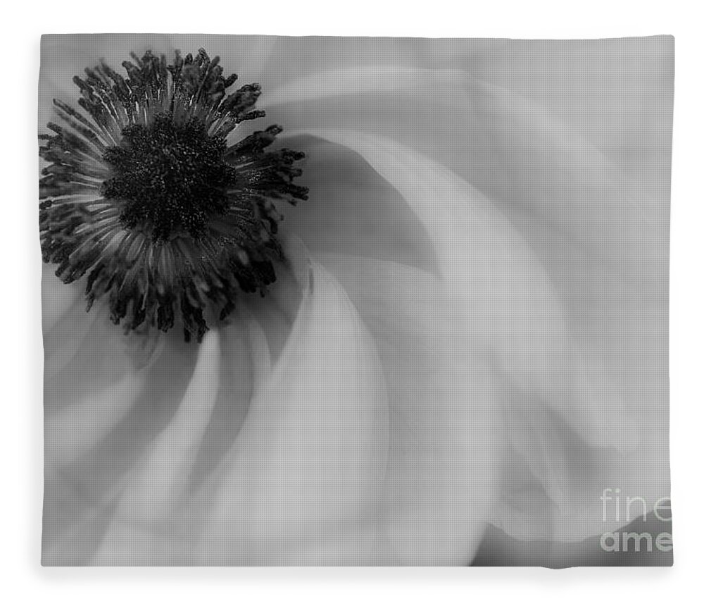 Flower Fleece Blanket featuring the photograph Orange Flower in Black and White by Michael Arend