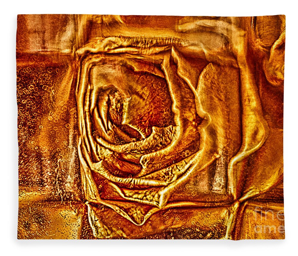 Orange Rose Fleece Blanket featuring the photograph Orange Rose by Omaste Witkowski