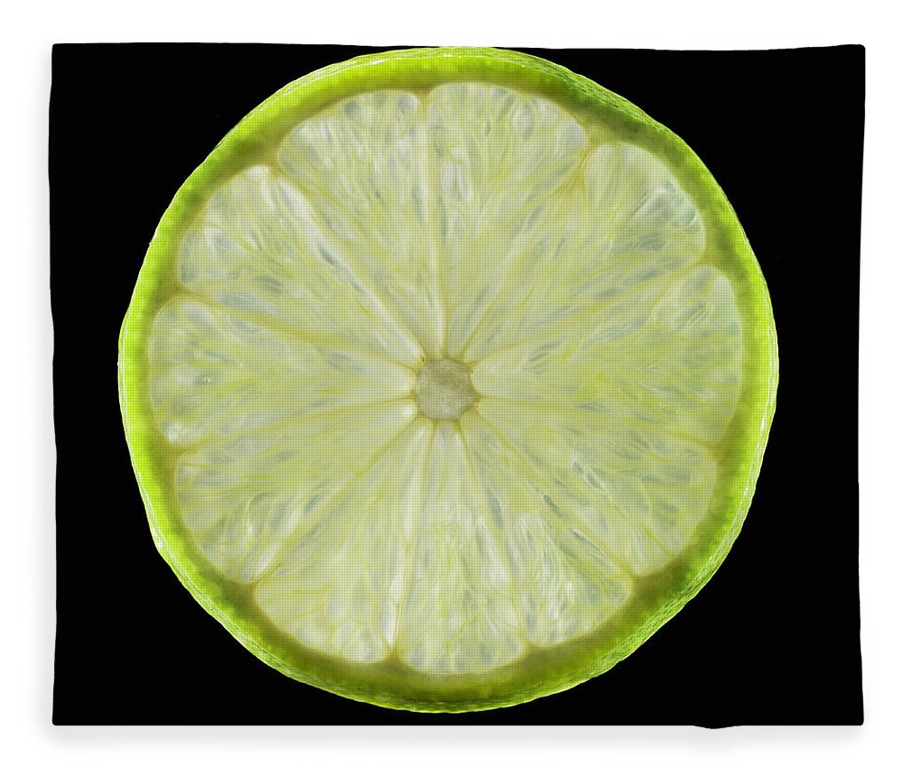 California Fleece Blanket featuring the photograph Organic Lime by Monica Rodriguez