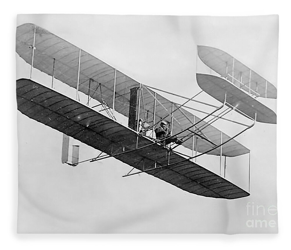 Historical Fleece Blanket featuring the photograph Orville Wright In Wright Flyer 1908 by Photo Researchers