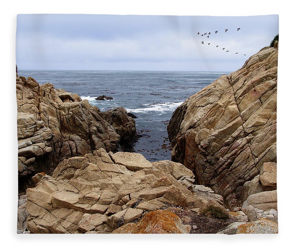 Pebble Beach Fleece Blanket featuring the photograph Overcast Day At Pebble Beach by Glenn McCarthy Art and Photography