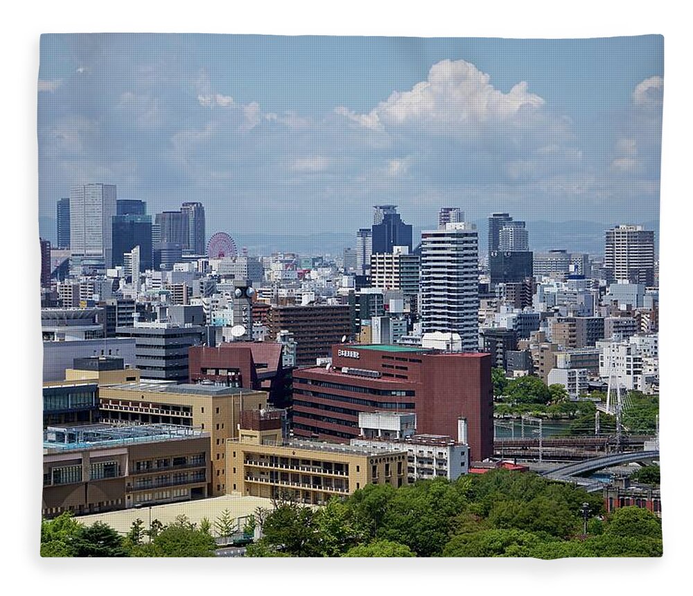 Tranquility Fleece Blanket featuring the photograph Overview Of Osakas Umeda District by Jake Jung