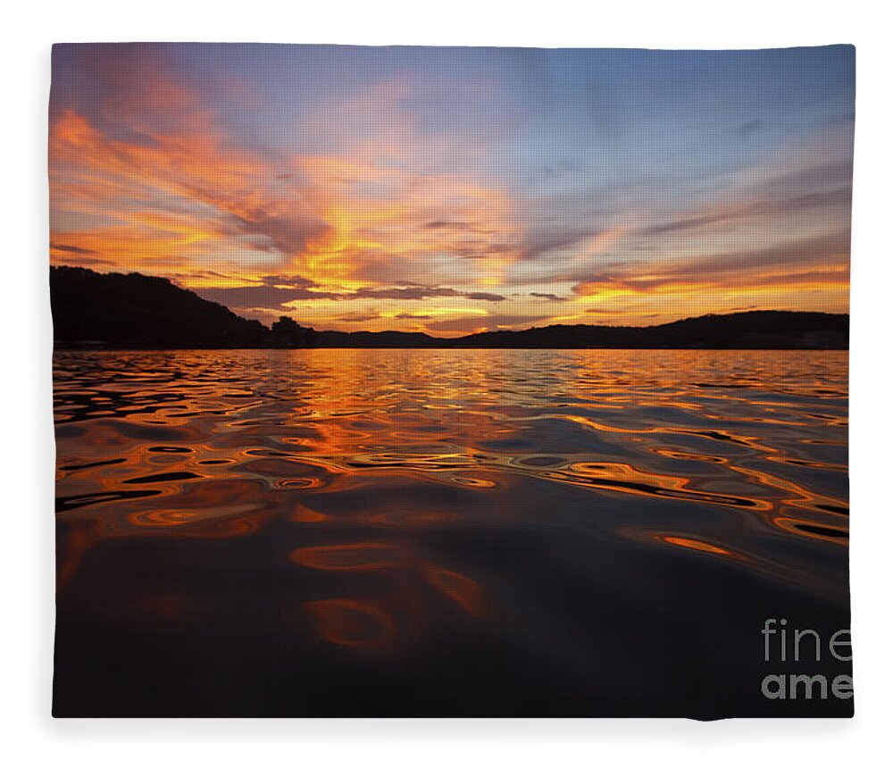 Lake Of The Ozarks Fleece Blanket featuring the photograph Ozark Sunset by Dennis Hedberg
